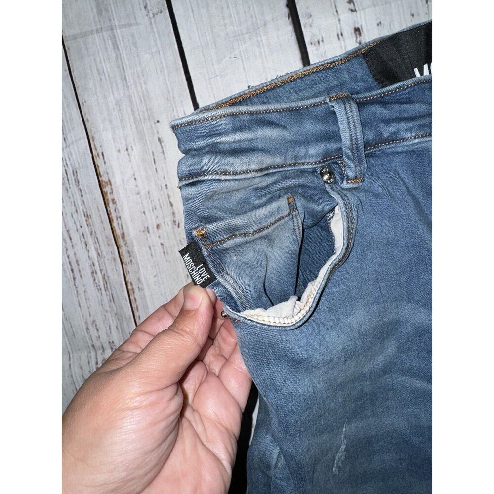 Love Moschino Women’s Skinny Jeans‎ Light Wash Mid Rise Size 28 - Picture 4 of 7
